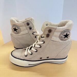 Converse Chuck Taylor All Star Platform Plus Suede Sneakers w/Hidden Wedge Heel